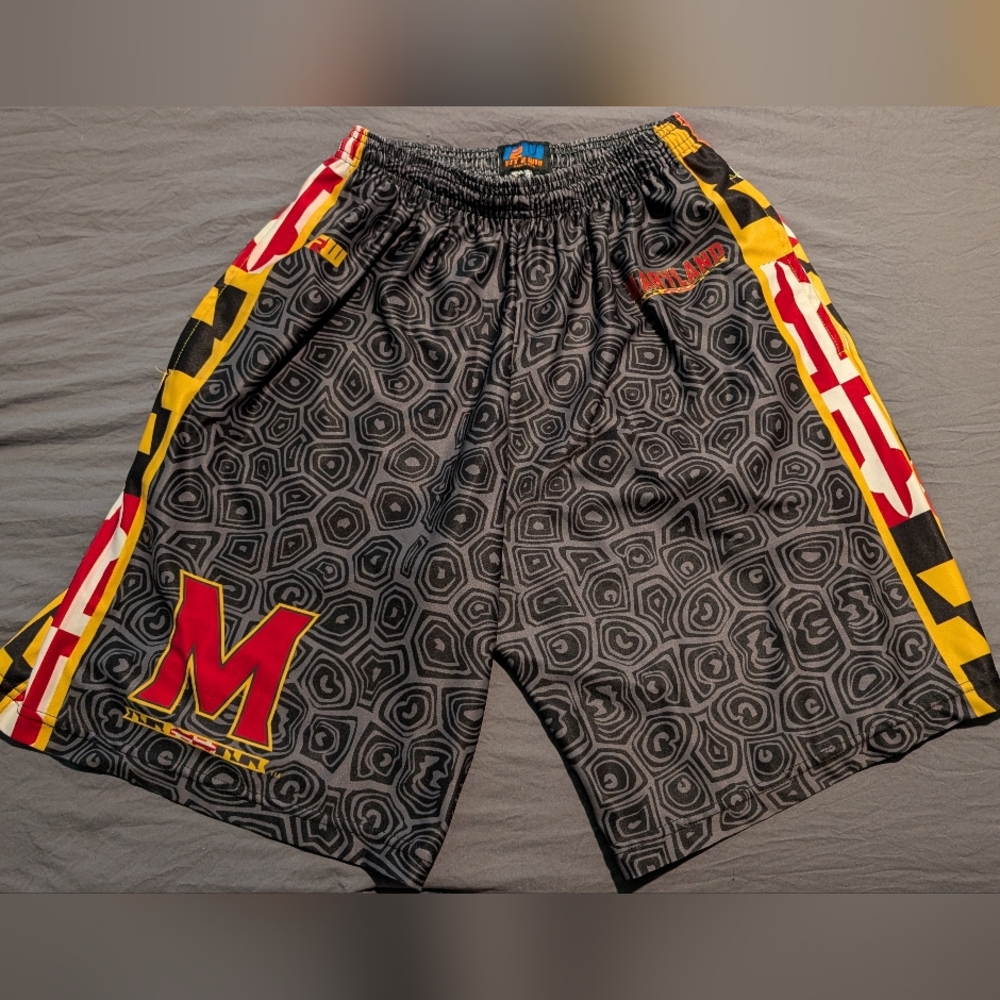 Men's Black and Yellow Patterned Shorts